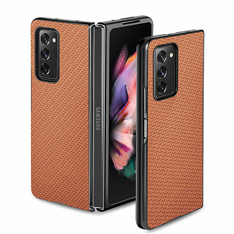 Funda Bumper Silicona y Plastico Mate Carcasa para Samsung Galaxy Z Fold2 5G Marron