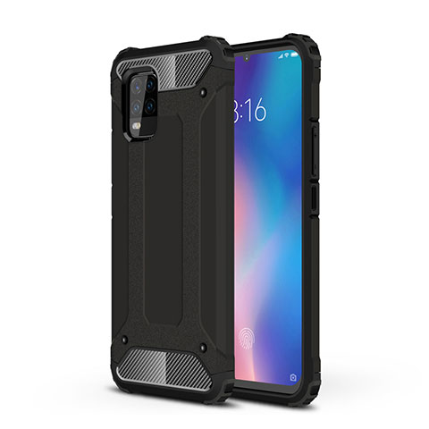 Funda Bumper Silicona y Plastico Mate Carcasa para Xiaomi Mi 10 Lite Negro