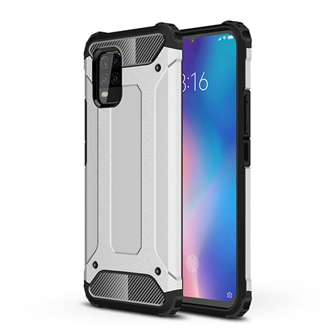 Funda Bumper Silicona y Plastico Mate Carcasa para Xiaomi Mi 10 Lite Plata