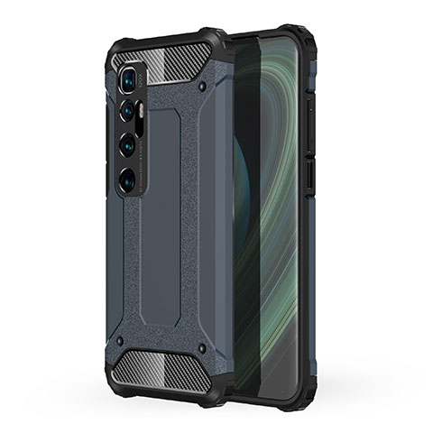 Funda Bumper Silicona y Plastico Mate Carcasa para Xiaomi Mi 10 Ultra Azul