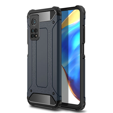 Funda Bumper Silicona y Plastico Mate Carcasa para Xiaomi Mi 10T Pro 5G Azul Real