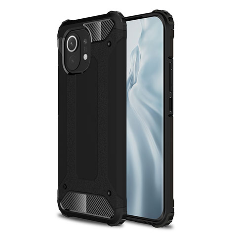 Funda Bumper Silicona y Plastico Mate Carcasa para Xiaomi Mi 11 5G Negro