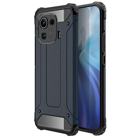 Funda Bumper Silicona y Plastico Mate Carcasa para Xiaomi Mi 11 Pro 5G Azul