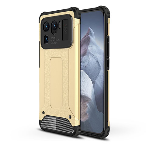 Funda Bumper Silicona y Plastico Mate Carcasa para Xiaomi Mi 11 Ultra 5G Oro