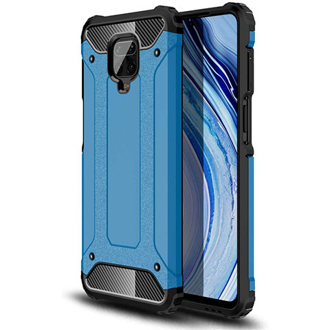 Funda Bumper Silicona y Plastico Mate Carcasa para Xiaomi Poco M2 Pro Azul Cielo