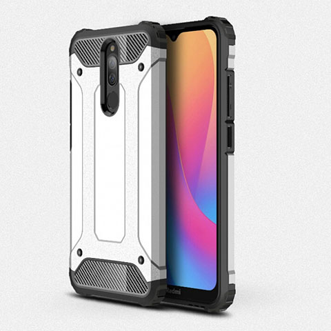 Funda Bumper Silicona y Plastico Mate Carcasa para Xiaomi Redmi 8 Blanco