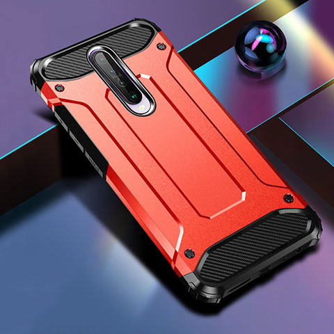 Funda Bumper Silicona y Plastico Mate Carcasa para Xiaomi Redmi K30 4G Rojo