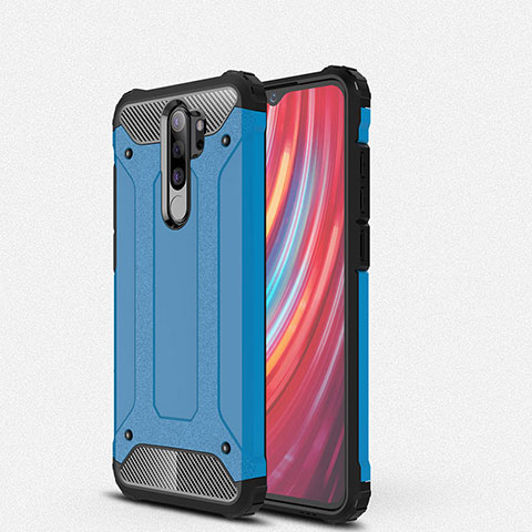 Funda Bumper Silicona y Plastico Mate Carcasa para Xiaomi Redmi Note 8 Pro Azul