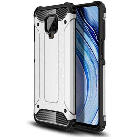 Funda Bumper Silicona y Plastico Mate Carcasa para Xiaomi Redmi Note 9 Pro Max Blanco