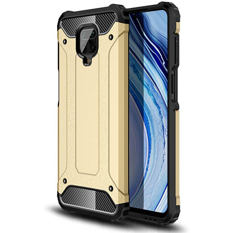 Funda Bumper Silicona y Plastico Mate Carcasa para Xiaomi Redmi Note 9 Pro Oro