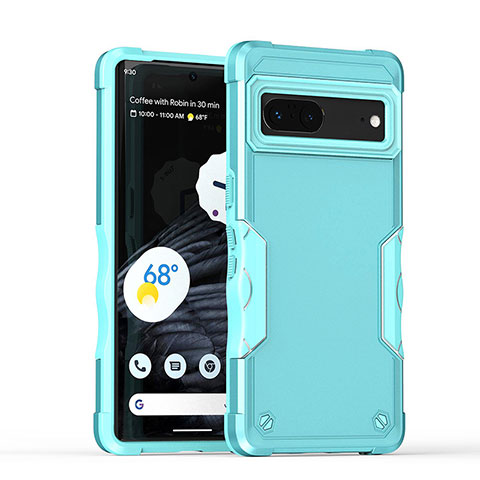 Funda Bumper Silicona y Plastico Mate Carcasa QW1 para Google Pixel 7 5G Azul Claro