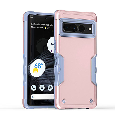 Funda Bumper Silicona y Plastico Mate Carcasa QW1 para Google Pixel 7 Pro 5G Oro Rosa