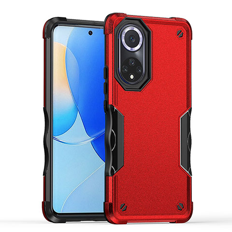 Funda Bumper Silicona y Plastico Mate Carcasa QW1 para Huawei Honor 50 5G Rojo