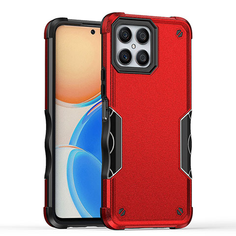 Funda Bumper Silicona y Plastico Mate Carcasa QW1 para Huawei Honor X8 4G Rojo