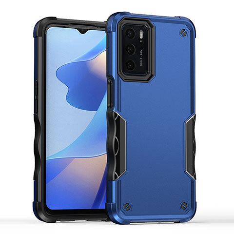 Funda Bumper Silicona y Plastico Mate Carcasa QW1 para Oppo A54s Azul