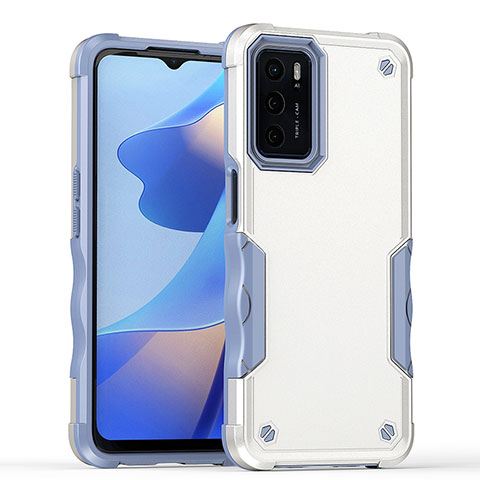 Funda Bumper Silicona y Plastico Mate Carcasa QW1 para Oppo A54s Blanco