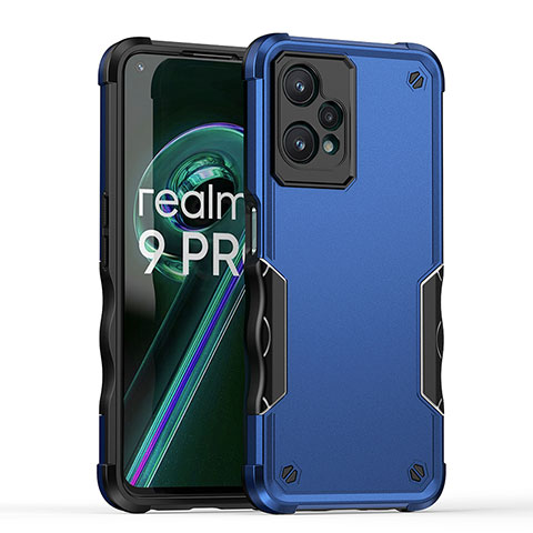 Funda Bumper Silicona y Plastico Mate Carcasa QW1 para Realme 9 5G Azul