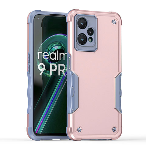 Funda Bumper Silicona y Plastico Mate Carcasa QW1 para Realme 9 5G Oro Rosa