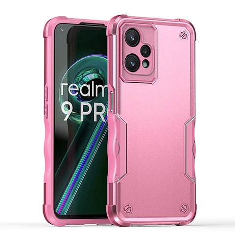 Funda Bumper Silicona y Plastico Mate Carcasa QW1 para Realme 9 Pro 5G Rosa