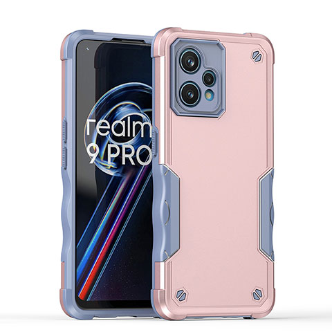 Funda Bumper Silicona y Plastico Mate Carcasa QW1 para Realme 9 Pro+ Plus 5G Oro Rosa