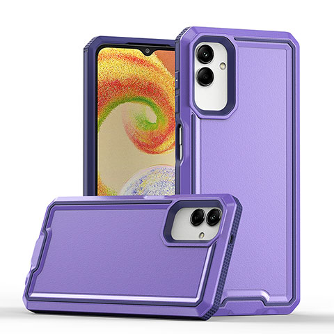 Funda Bumper Silicona y Plastico Mate Carcasa QW1 para Samsung Galaxy A04 4G Morado