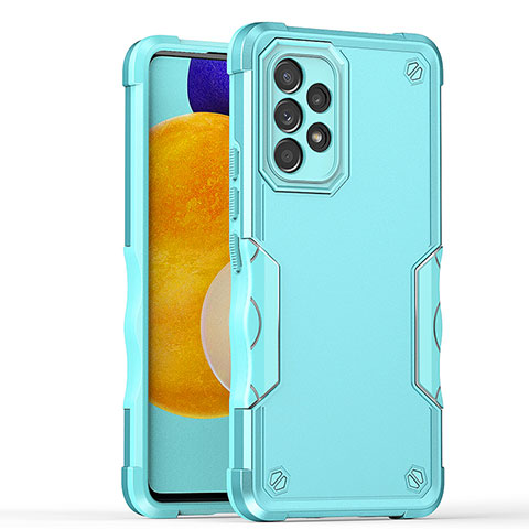 Funda Bumper Silicona y Plastico Mate Carcasa QW1 para Samsung Galaxy A52 5G Azul Claro