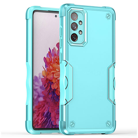 Funda Bumper Silicona y Plastico Mate Carcasa QW1 para Samsung Galaxy A73 5G Azul Claro