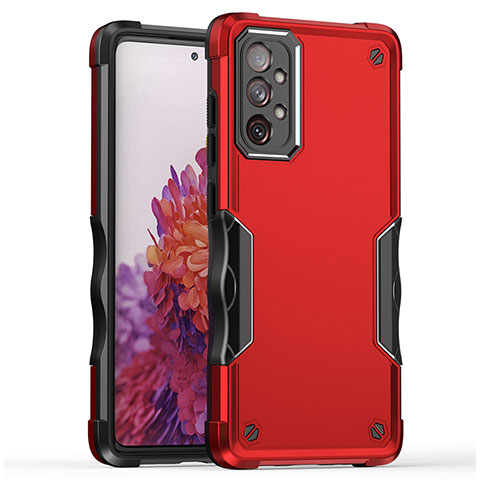 Funda Bumper Silicona y Plastico Mate Carcasa QW1 para Samsung Galaxy A73 5G Rojo