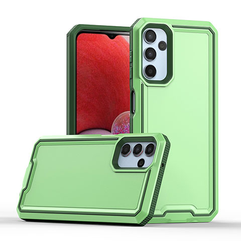 Funda Bumper Silicona y Plastico Mate Carcasa QW1 para Samsung Galaxy Jump3 5G Verde