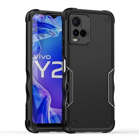 Funda Bumper Silicona y Plastico Mate Carcasa QW1 para Vivo Y21e Negro