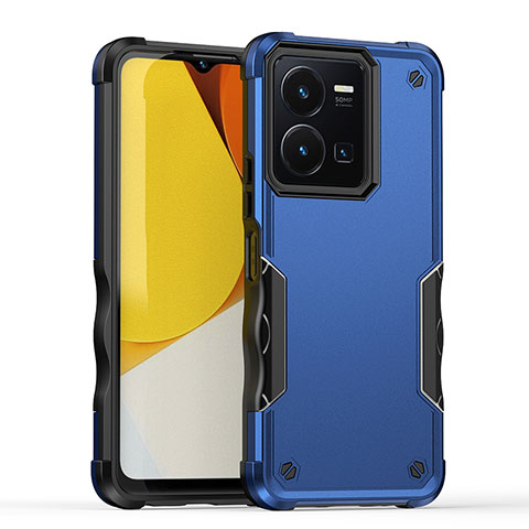 Funda Bumper Silicona y Plastico Mate Carcasa QW1 para Vivo Y35 4G Azul