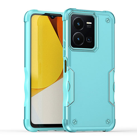 Funda Bumper Silicona y Plastico Mate Carcasa QW1 para Vivo Y35 4G Azul Claro