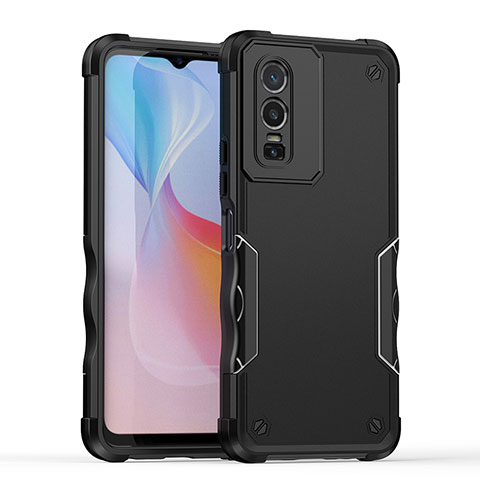 Funda Bumper Silicona y Plastico Mate Carcasa QW1 para Vivo Y76 5G Negro