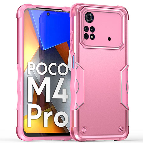 Funda Bumper Silicona y Plastico Mate Carcasa QW1 para Xiaomi Poco M4 Pro 4G Oro Rosa