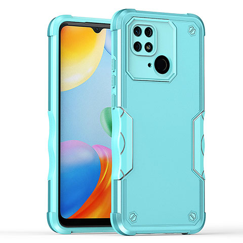 Funda Bumper Silicona y Plastico Mate Carcasa QW1 para Xiaomi Redmi 10 Power Azul Claro