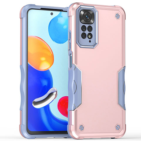 Funda Bumper Silicona y Plastico Mate Carcasa QW1 para Xiaomi Redmi Note 11 Pro 5G Oro Rosa