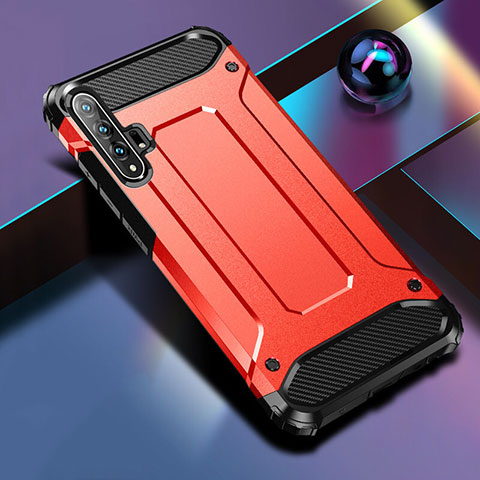 Funda Bumper Silicona y Plastico Mate Carcasa R01 para Huawei Honor 20 Pro Rojo