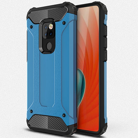 Funda Bumper Silicona y Plastico Mate Carcasa R01 para Huawei Mate 20 X 5G Azul Cielo