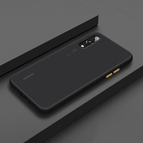 Funda Bumper Silicona y Plastico Mate Carcasa R01 para Huawei P20 Negro