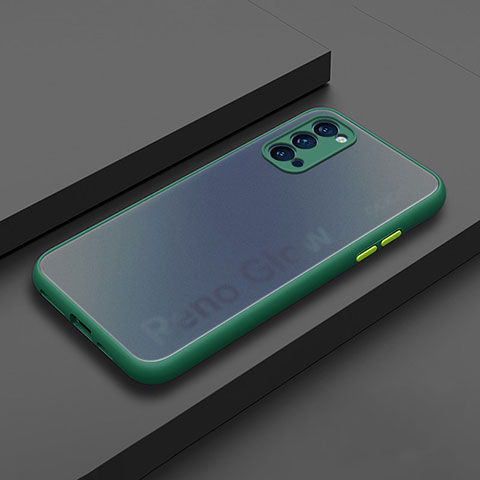 Funda Bumper Silicona y Plastico Mate Carcasa R01 para Oppo Reno4 Pro 5G Verde