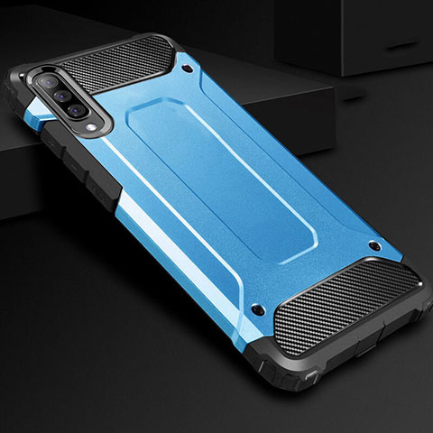 Funda Bumper Silicona y Plastico Mate Carcasa R01 para Samsung Galaxy A70S Azul Cielo