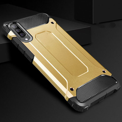 Funda Bumper Silicona y Plastico Mate Carcasa R01 para Samsung Galaxy A90 5G Oro