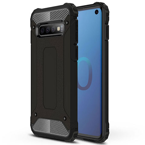 Funda Bumper Silicona y Plastico Mate Carcasa R01 para Samsung Galaxy S10 5G Negro