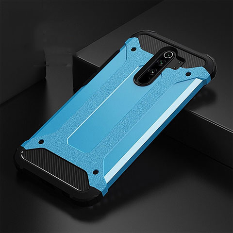 Funda Bumper Silicona y Plastico Mate Carcasa R01 para Xiaomi Redmi Note 8 Pro Azul Cielo