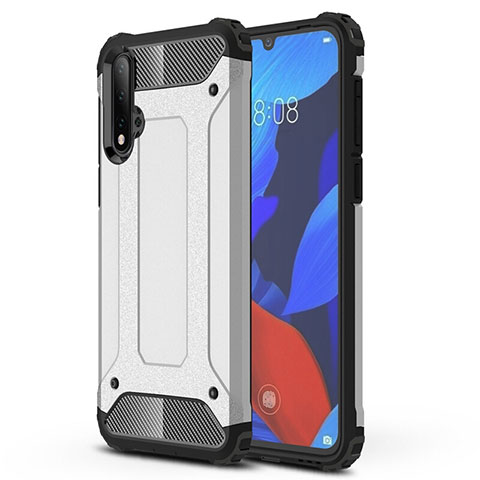 Funda Bumper Silicona y Plastico Mate Carcasa R02 para Huawei Nova 5 Pro Blanco