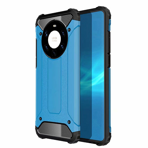 Funda Bumper Silicona y Plastico Mate Carcasa U01 para Huawei Mate 40 Pro+ Plus Azul Cielo