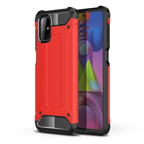 Funda Bumper Silicona y Plastico Mate Carcasa U01 para Samsung Galaxy M51 Rojo