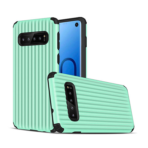 Funda Bumper Silicona y Plastico Mate Carcasa U01 para Samsung Galaxy S10 5G Verde