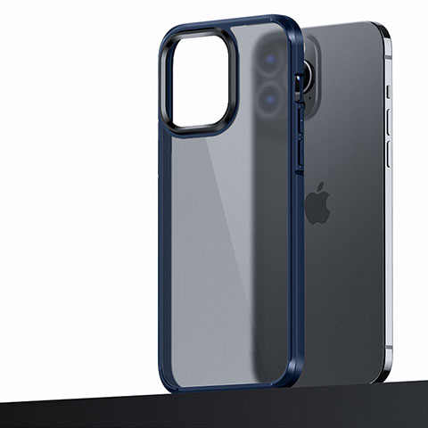 Funda Bumper Silicona y Plastico Mate Carcasa U04 para Apple iPhone 15 Pro Max Azul