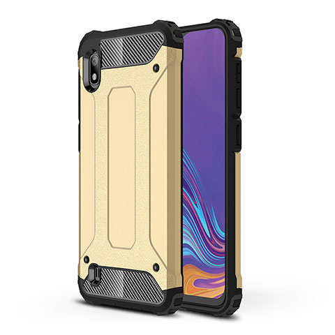 Funda Bumper Silicona y Plastico Mate Carcasa WL1 para Samsung Galaxy A10 Oro